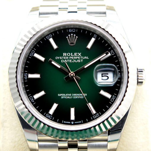 Rolex 126334 Datejust 41 with Green Ombre Dial on Jubilee (New Model) - Image 3