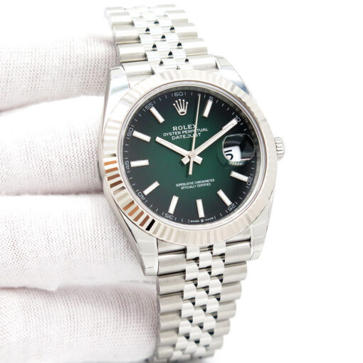 Rolex 126334 Datejust 41 with Green Ombre Dial on Jubilee (New Model)