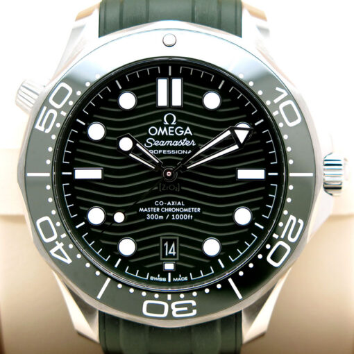 Omega Seamaster Diver 300m with Green Dial on Strap - Image 3