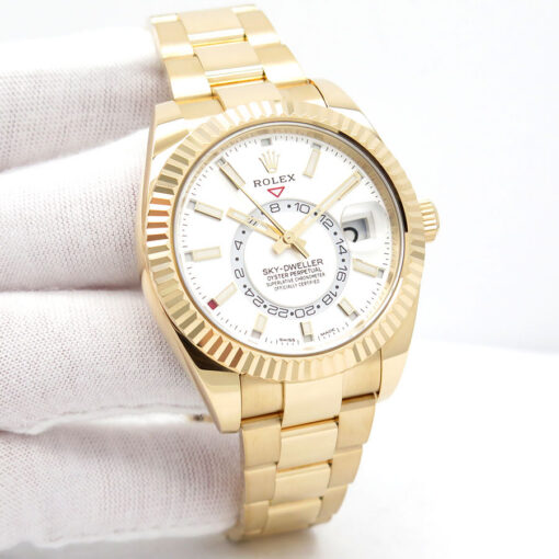 Rolex 326938 Skydweller 18K Yellow Gold with White Dial