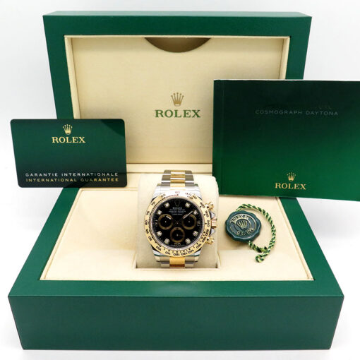 Alternative view of Rolex 116503 Cosmograph Daytona 18K/SS with Black Diamond Dial (New Old Stock)