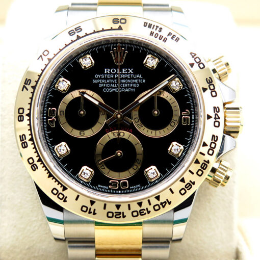 Rolex 116503 Cosmograph Daytona 18K/SS with Black Diamond Dial (New Old Stock) - Image 3