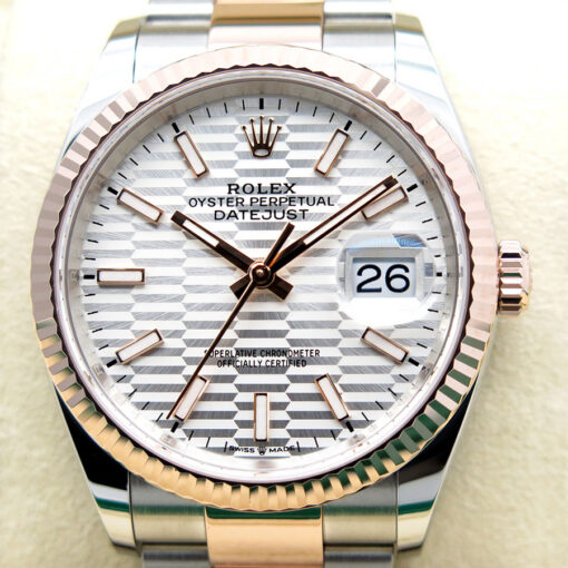 Rolex 126231 Datejust 18K/SS with Silver Fluted Motif Dial on Oyster - Image 3