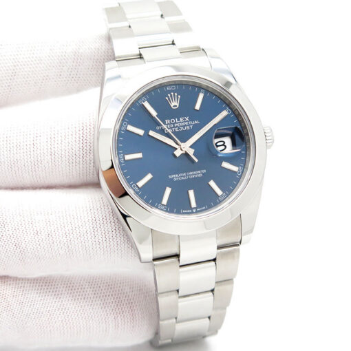 Rolex 126300 Datejust 41 with Blue Stick Dial on Oyster