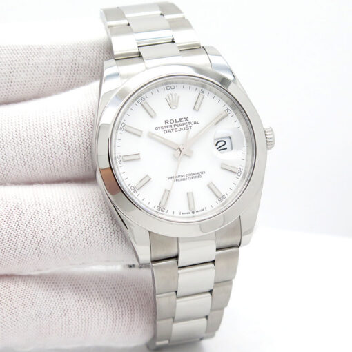 Rolex 126300 Datejust 41 with White Stick Dial on Oyster