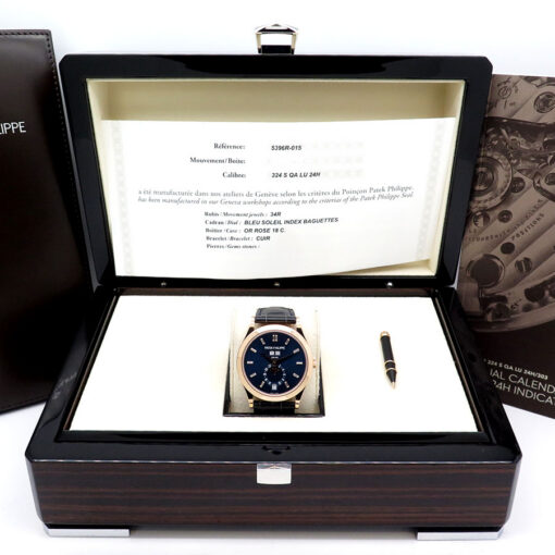 Alternative view of Patek Philippe 5396R Annual Calendar Moonphase with Blue Diamond Baguette Dial