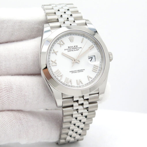Rolex 126300 Datejust 41 with White Roman Dial on Jubilee (New Model)