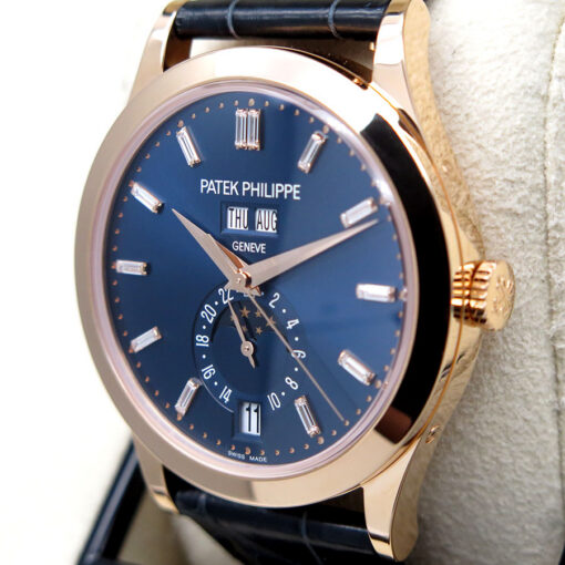 Patek Philippe 5396R Annual Calendar Moonphase with Blue Diamond Baguette Dial - Image 4