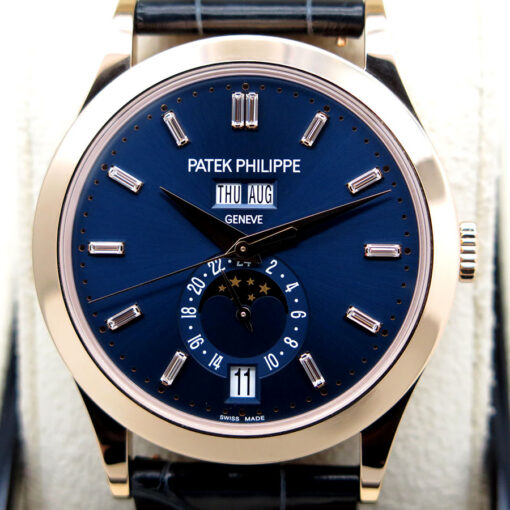 Patek Philippe 5396R Annual Calendar Moonphase with Blue Diamond Baguette Dial - Image 3