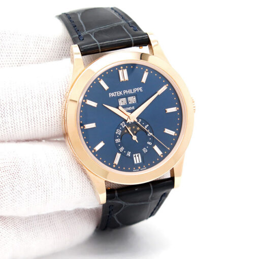 Patek Philippe 5396R Annual Calendar Moonphase with Blue Diamond Baguette Dial