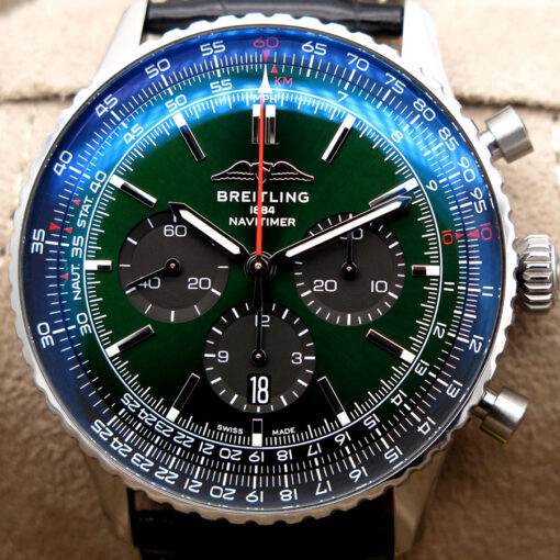 Breitling AB0137 Navitimer B01 Chronograph 46mm with Green Dial on Strap - Image 3