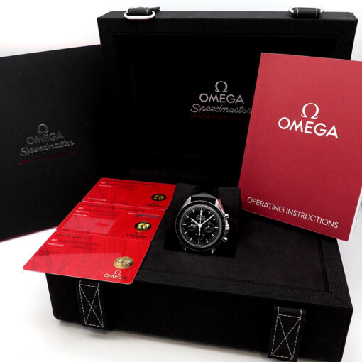 Alternative view of Omega Speedmaster Professional Moonwatch “Sapphire Sandwich” with 3861 Movement on Leather