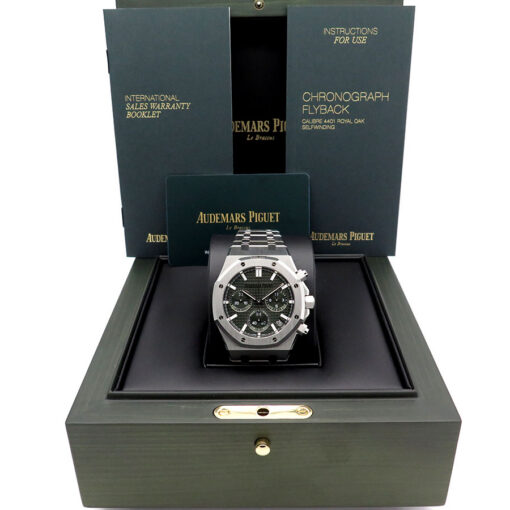 Alternative view of Audemars Piguet 26240ST Royal Oak Chronograph "50th Anniversary" with Green Dial
