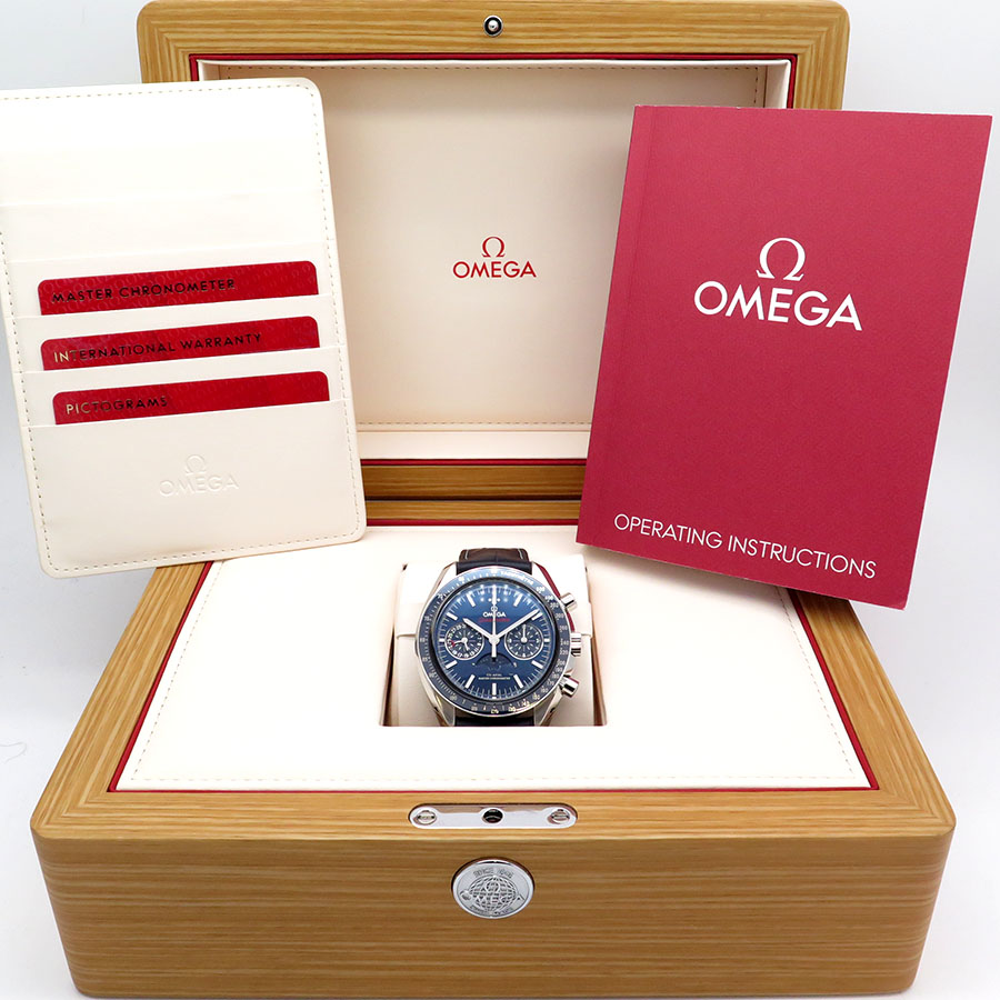 Omega Speedmaster Moonphase Chronograph with Blue Dial - Image 2