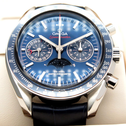 Omega Speedmaster Moonphase Chronograph with Blue Dial - Image 3