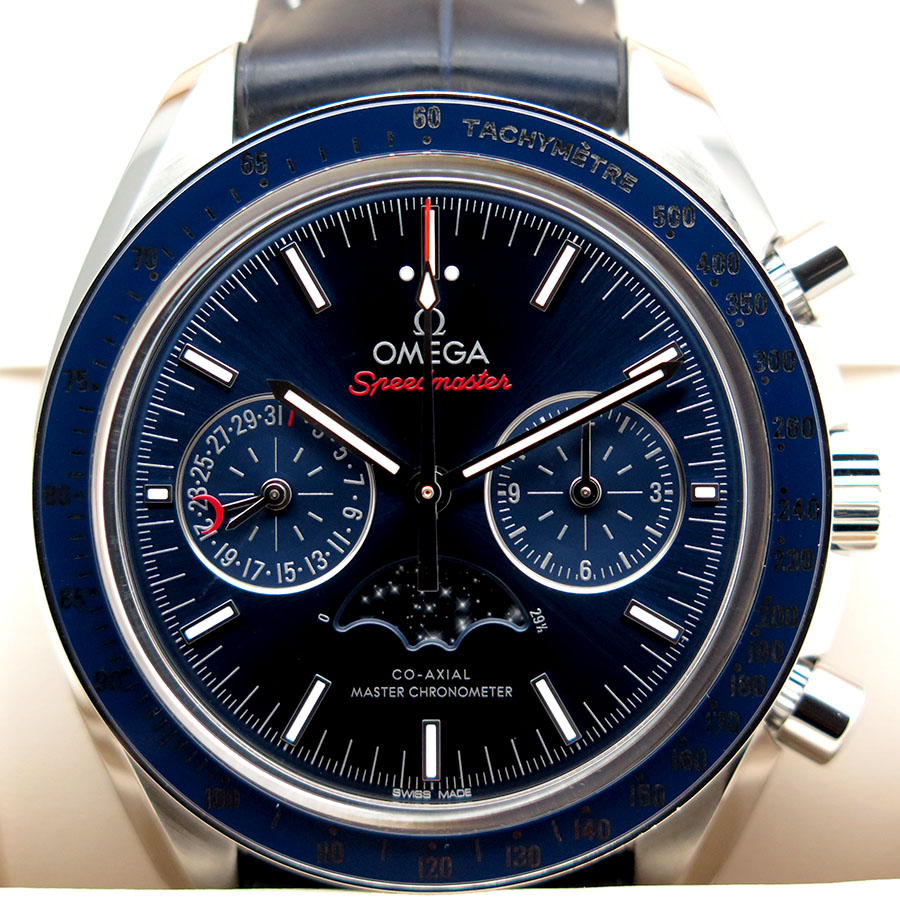 Omega Speedmaster Moonphase Chronograph with Blue Dial - Image 4