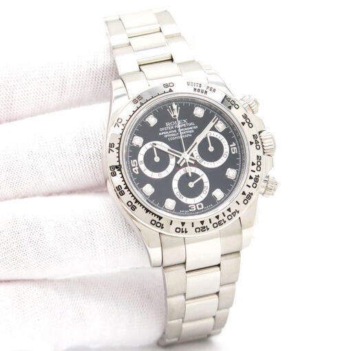 Rolex 116509 Cosmograph Daytona 18K White Gold with Black Diamond Dial