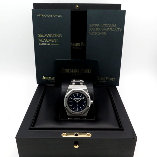 Alternative view of Audemars Piguet 15202ST Royal Oak "Jumbo" Ultra Thin with Blue Dial (New Old Stock)