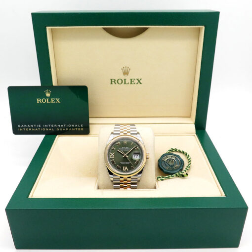 Rolex 126203 Datejust with Olive Green Roman Diamond VI, IX Dial on Jubilee - Image 2