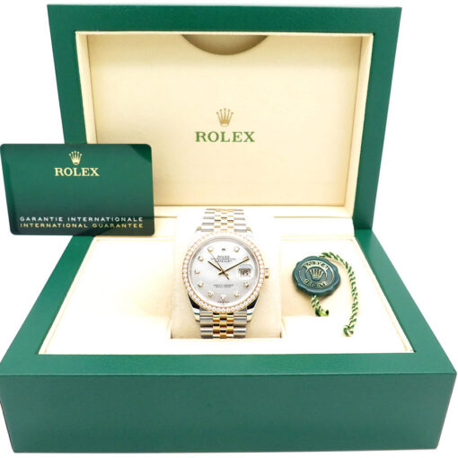 Rolex 126283RBR Datejust 18K/SS with Mother of Pearl Diamond Dial & Bezel on Jubilee - Image 2