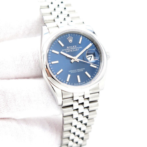 Rolex 126200 Datejust with Blue Stick Dial on Jubilee
