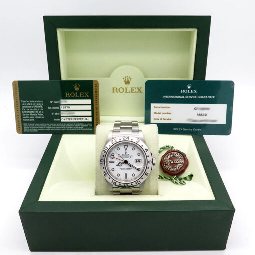 Alternative view of Rolex 16570 Explorer II with White Dial and 3186 Movement