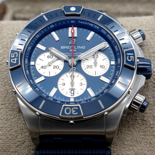 Breitling AB0136 Super Chronomat B01 44mm on Strap with Blue Dial - Image 3