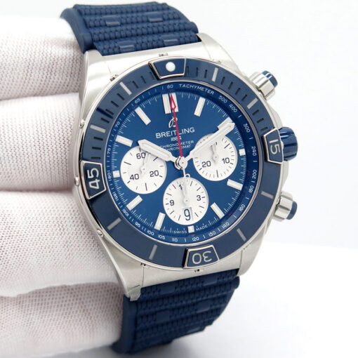 Breitling AB0136 Super Chronomat B01 44mm on Strap with Blue Dial