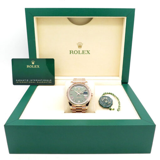 Alternative view of Rolex 228235 Day Date 40 18K Rose Gold with Olive Green Dial