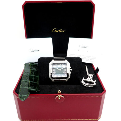 Alternative view of Cartier WSSA0062 Santos de Cartier Large with Green Dial