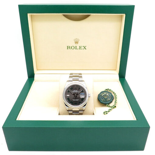 Alternative view of Rolex 126200 Datejust with Slate Roman Dial on Oyster