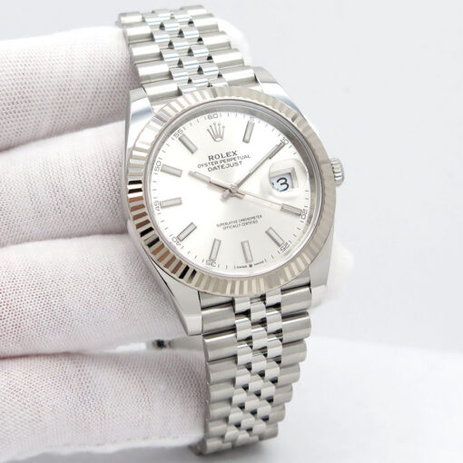 Rolex 126334 Datejust 41 with Silver Stick Dial on Jubilee