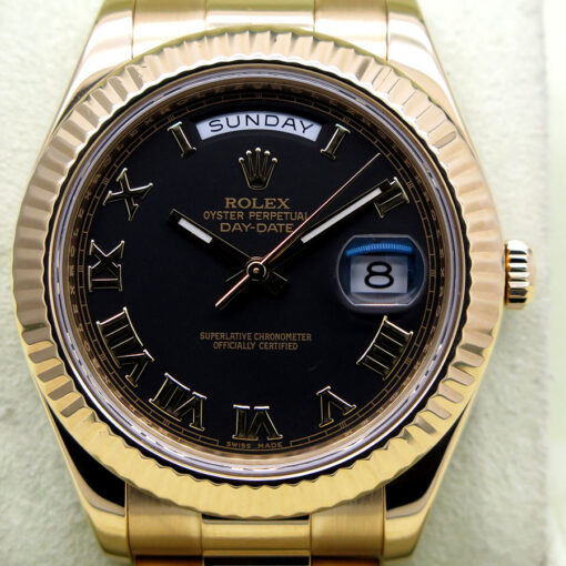 Rolex 218238 Day Date II 18K Yellow Gold with Black Roman Dial - Image 3