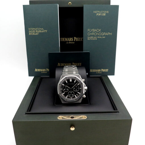 Alternative view of Audemars Piguet 26240ST Royal Oak Chronograph "50th Anniversary" with Black Dial (New Old Stock)