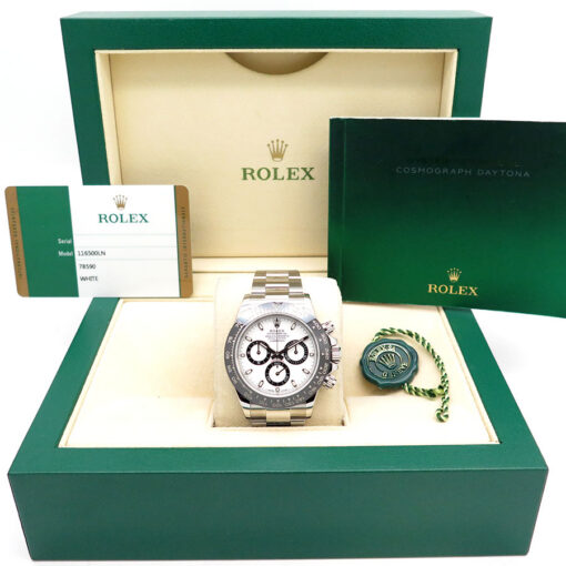 Alternative view of Rolex 116500LN Cosmograph Daytona with White Dial