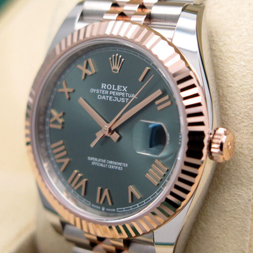 Rolex 126331 Datejust 41 18K/SS with Mint Green Roman Dial on Jubilee (New Model) - Image 4