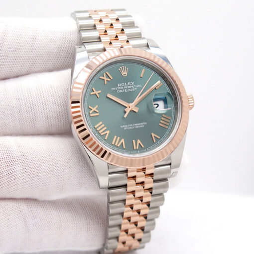 Rolex 126331 Datejust 41 18K/SS with Mint Green Roman Dial on Jubilee (New Model)