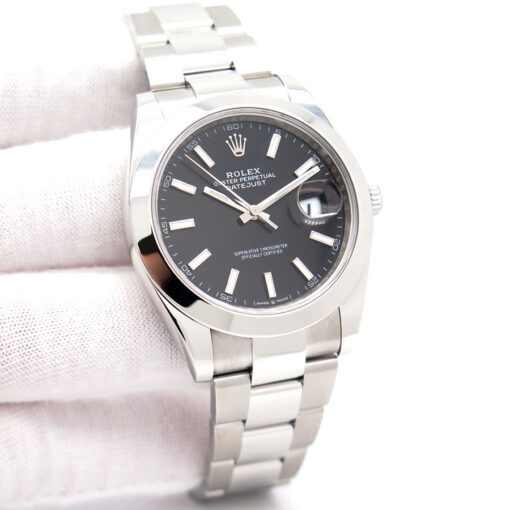 Rolex 126300 Datejust 41 with Black Stick Dial on Oyster