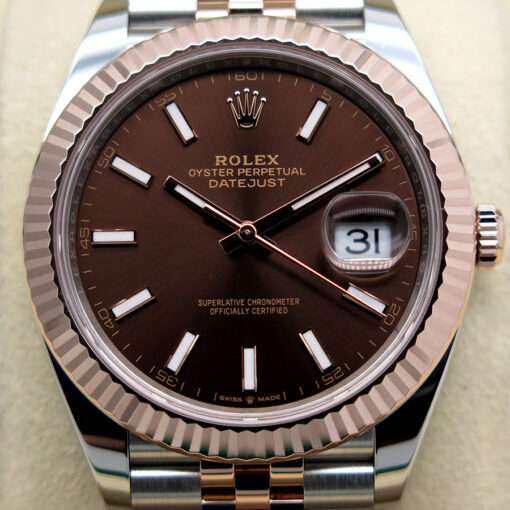 Rolex 126331 Datejust 41 18K/SS with Chocolate Stick Dial on Jubilee - Image 3