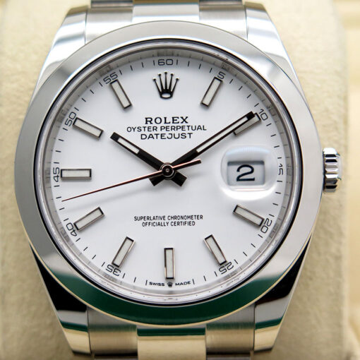 Rolex 126300 Datejust 41 with White Stick Dial on Oyster - Image 3