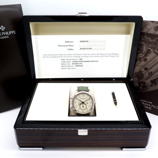 Alternative view of Patek Philippe 5524G Calatrava Pilot Time with Ivory Dial