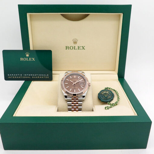 Alternative view of Rolex 126331 Datejust 41 18K/SS with Chocolate Stick Dial on Jubilee
