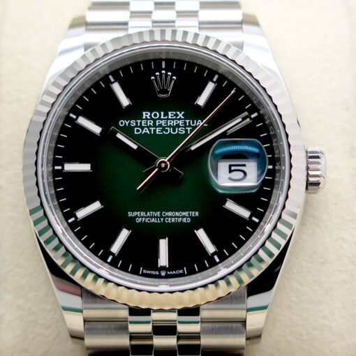 Rolex 126234 Datejust with Green Ombre Dial on Jubilee (New Model) - Image 3