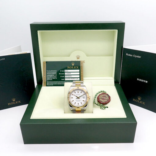 Alternative view of Rolex 116263 Datejust 18K/SS Turn-O-Graph Japan Limited Edition with White Dial