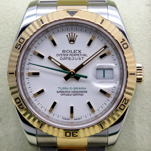 Rolex 116263 Datejust 18K/SS Turn-O-Graph Japan Limited Edition with White Dial - Image 3