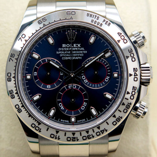 Rolex 116509 Cosmograph Daytona 18K White Gold with Blue Dial - Image 3