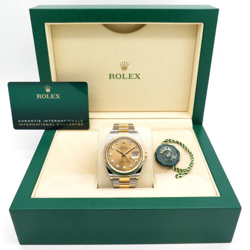 Alternative view of Rolex 126233 Datejust 18K/SS with Champagne Diamond Dial on Oyster