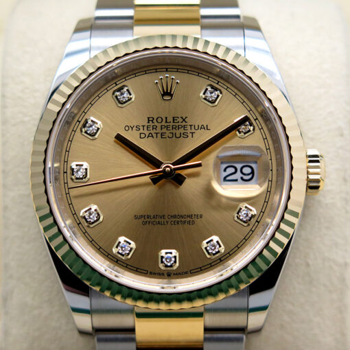 Rolex 126233 Datejust 18K/SS with Champagne Diamond Dial on Oyster - Image 3