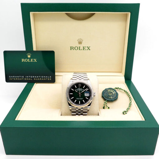 Alternative view of Rolex 126234 Datejust with Green Ombre Dial on Jubilee (New Model)