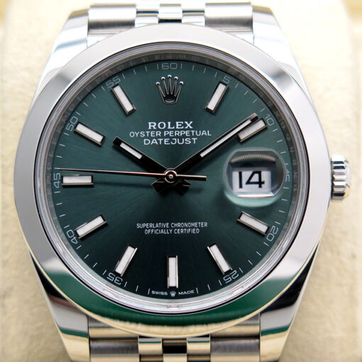 Rolex 126300 Datejust 41 with Mint Green Dial on Jubilee - Image 3